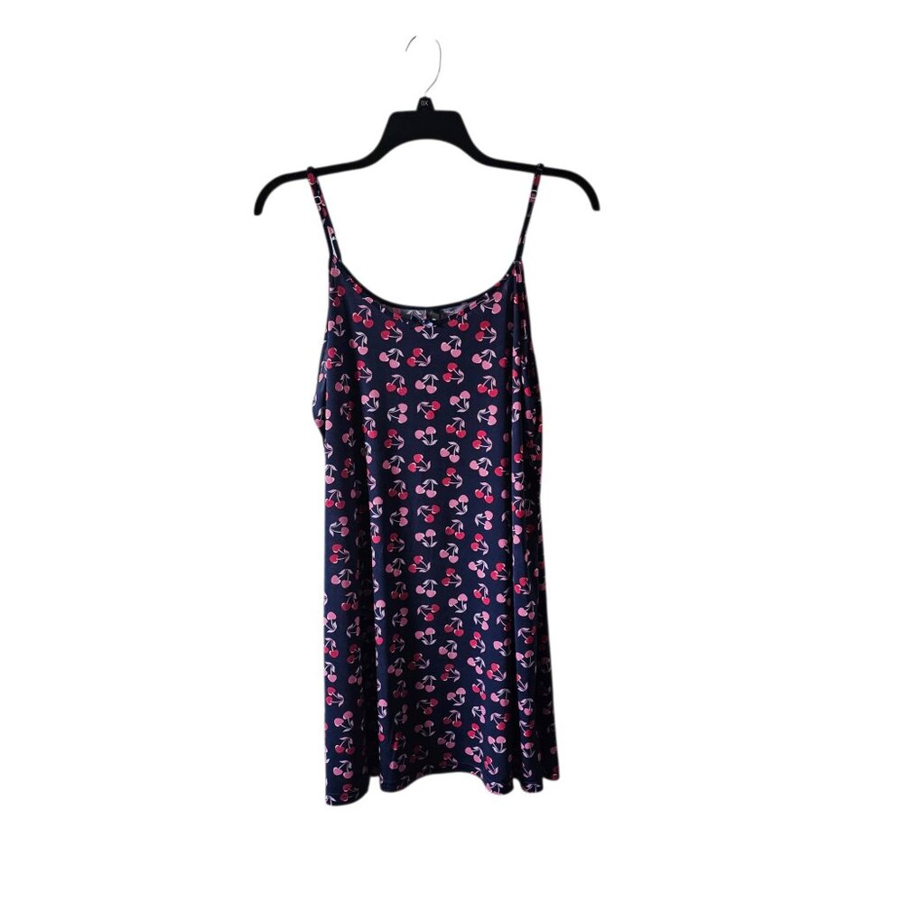 Charmour Navy Blue Cherry Soft Stretchy Sleep Pajama Gown 2X